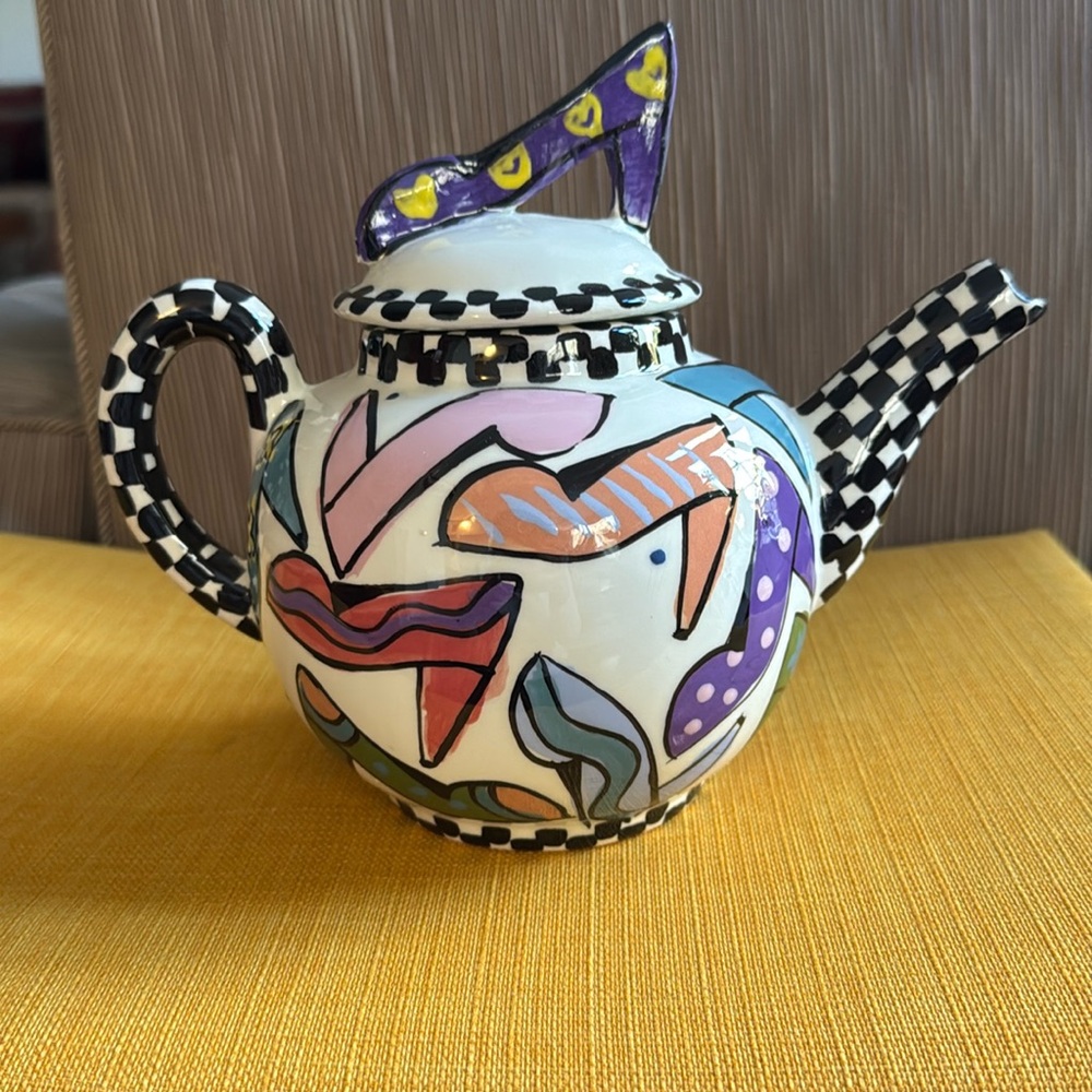 Signed ceramic teapot from robin sterling for 
Stuart Weitzman